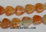 CCA69 15.5 inches 12*12mm triangle orange calcite gemstone beads