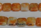 CCA72 15.5 inches 12*12mm square orange calcite gemstone beads