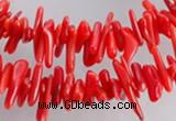 CCB02 15.5 inch 2*8mm irregular branch red coral beads Wholesale