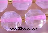 CCB1000 15 inches 9*10mm faceted rose quartz beads