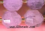 CCB1002 15 inches 9*10mm faceted rutilated quartz beads