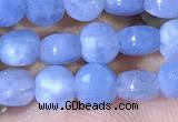 CCB1033 15 inches 4mm faceted coin aquamarine beads