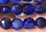 CCB1064 15 inches 4mm faceted coin blue tiger eye beads