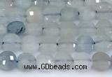 CCB1137 15 inches 4mm faceted coin aquamarine beads