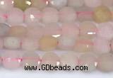 CCB1143 15 inches 4mm faceted coin morganite beads