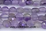 CCB1144 15 inches 4mm faceted coin amethyst beads