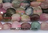 CCB1149 15 inches 4mm faceted coin tourmaline beads