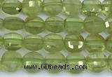 CCB1153 15 inches 4mm faceted coin peridot beads