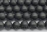 CCB1185 15 inches 4mm round matte shungite gemstone beads