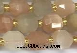 CCB1245 15 inches 7*8mm faceted moonstone gemstone beads