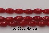 CCB130 15.5 inches 3*6mm rice red coral beads strand wholesale