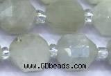 CCB1305 15 inches 9mm - 10mm faceted white moonstone beads