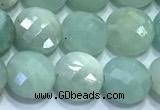 CCB1336 15 inches 8mm faceted coin amazonite beads