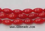 CCB134 15.5 inches 4*8mm rice red coral beads strand wholesale