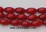 CCB135 15.5 inches 5*8mm rice red coral beads strand wholesale