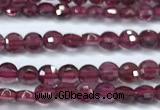 CCB1355 15 inches 2.5mm faceted coin red garnet beads