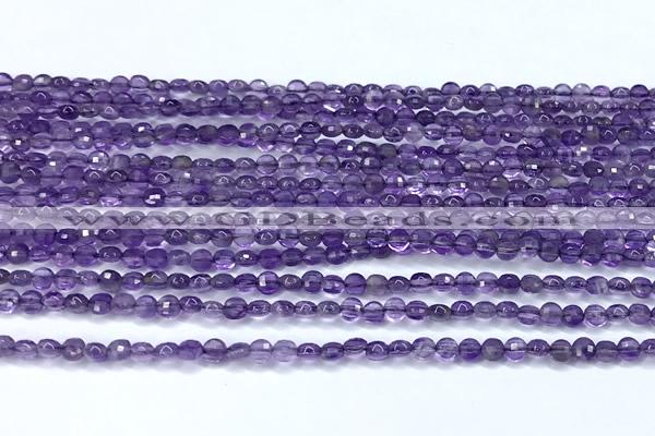 CCB1357 15 inches 2.5mm faceted coin amethyst beads