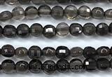 CCB1363 15 inches 2.5mm faceted coin smoky quartz beads