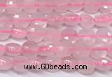 CCB1371 15 inches 4mm faceted coin rose quartz beads