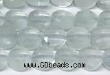 CCB1401 15 inches 6mm faceted coin aquamarine beads