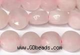 CCB1405 15 inches 6mm faceted coin rose quartz beads