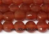 CCB1412 15 inches 6mm faceted coin red agate beads