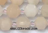 CCB1430 15 inches 7mm - 8mm faceted pink aventurine beads