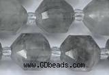 CCB1459 15 inches 9mm - 10mm faceted cloudy quartz beads