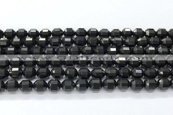 CCB1510 15 inches 7mm - 8mm faceted shungite beads