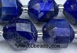 CCB1540 15 inches 11mm - 12mm faceted lapis lazuli beads