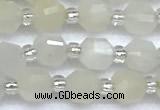 CCB1560 15 inches 5mm - 6mm faceted white moonstone beads