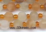 CCB1580 15 inches 5mm - 6mm faceted pink aventurine beads