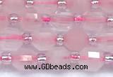 CCB1584 15 inches 5mm - 6mm faceted rose quartz beads