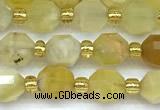 CCB1586 15 inches 5mm - 6mm faceted yellow opal beads