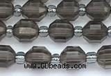 CCB1594 15 inches 5mm - 6mm faceted smoky quartz beads