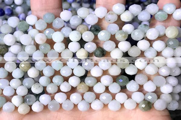 CCB1632 15 inches 6mm faceted teardrop jade beads