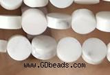 CCB510 15.5 inches 4mm coin white howlite beads wholesale