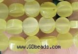 CCB514 15.5 inches 4mm coin lemon jade beads wholesale