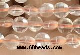 CCB535 15.5 inches 4mm faceted coin citrine gemstone beads