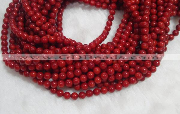 CCB55 15.5 inches 4-6mm round red coral beads Wholesale