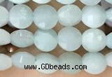 CCB552 15.5 inches 4mm faceted coin amazonite gemstone beads