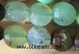 CCB612 15.5 inches 6mm faceted coin Australia chrysoprase beads