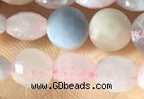 CCB614 15.5 inches 6mm faceted coin morganite gemstone beads