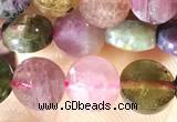 CCB617 15.5 inches 6mm faceted coin tourmaline beads wholesale