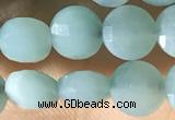 CCB620 15.5 inches 6mm faceted coin amazonite gemstone beads