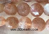 CCB628 15.5 inches 6mm faceted coin natural sunstone gemstone beads