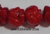 CCB63 15.5 inches 13mm rose shape red coral beads Wholesale