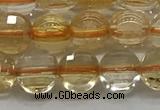 CCB703 15.5 inches 6mm faceted coin citrine gemstone beads