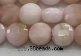 CCB704 15.5 inches 6mm faceted coin pink opal gemstone beads