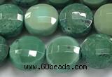 CCB730 15.5 inches 8mm faceted coin grass agate gemstone beads